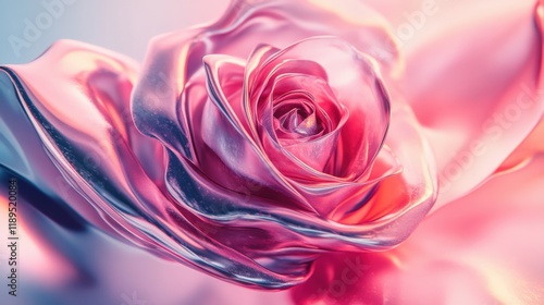 Fototapeta Naklejka Na Ścianę i Meble -  close-up of a metallic pink rose