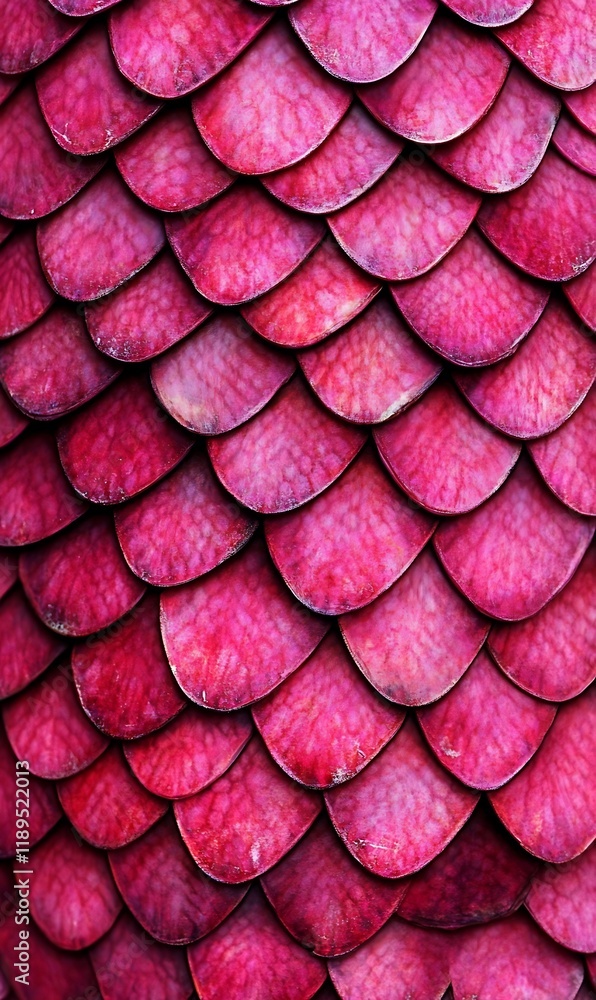 Close-up of vibrant pink scales, overlapping pattern, textured surface. Close-up of vibrant pink scales, overlapping pattern, textured surface.