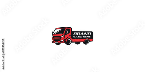 Modern Red Delivery Truck Logo