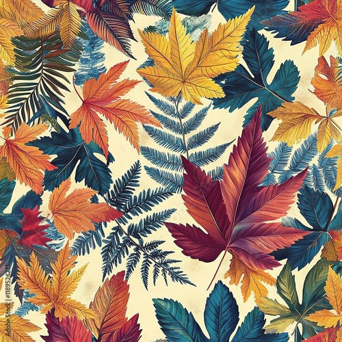Harmony in Foliage: Blue & Yellow Leaf Symphony