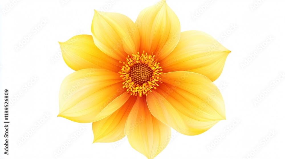 Vibrant Yellow Flower Decoration Isolated Icon for Design Projects