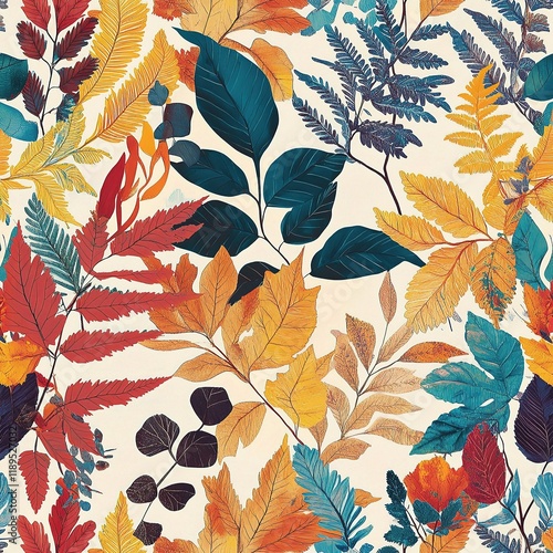 Harmony in Foliage: Blue & Yellow Leaf Symphony