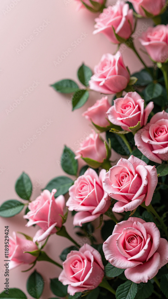 Delicate Pink Rose Border: Elegant Floral Arrangement for Wedding Invitations, Greeting Cards, and Decor Delicate Pink Rose Border: Elegant Floral Arrangement for Wedding Invitations, Greeting Cards, and Decor