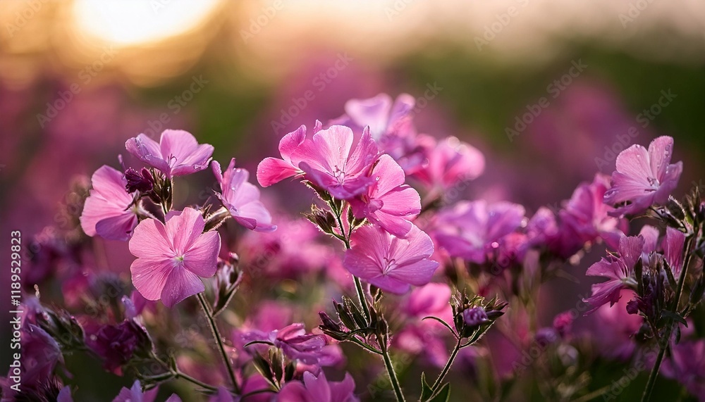 Obraz premium summer blooming pink campion roses lychnis coronaria