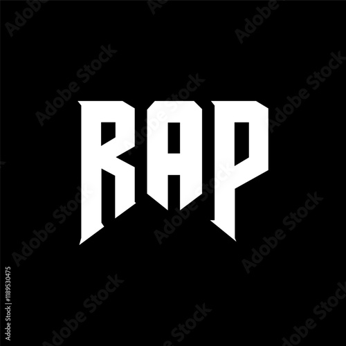 RAP letter logo design for technology company. RAP logo design black and white color combination. RAP logo, RAP vector, RAP design, RAP icon, RAP alphabet. RAP typography logo design.