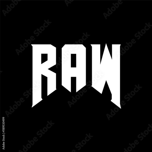 RAW letter logo design for technology company. RAW logo design black and white color combination. RAW logo, RAW vector, RAW design, RAW icon, RAW alphabet. RAW typography logo design.