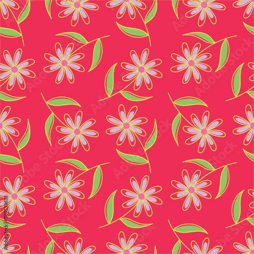 Hand drawn colourful florals Seamless pattern. Abstract Florals pattern. Colourful background. Designed for paper, cover, fabric, decor, wall paper and etc.