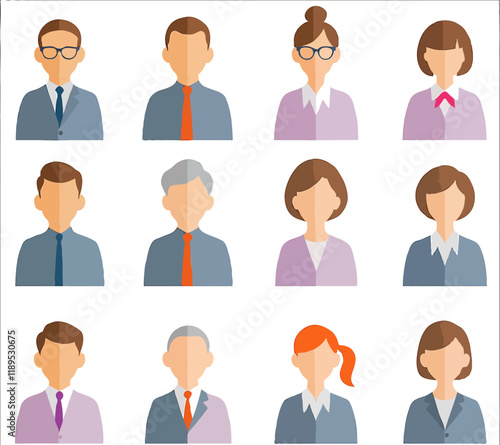 人物上半身アイコン　会社員