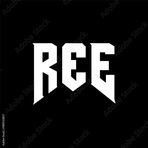 REE letter logo design for technology company. REE logo design black and white color combination. REE logo, REE vector, REE design, REE icon, REE alphabet. REE typography logo design.