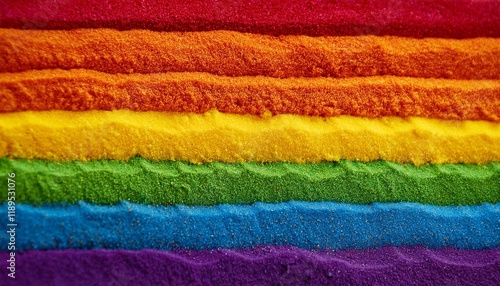 close up of stripes of rainbow coloured sand and duplicate area history