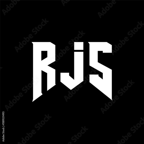 RJS letter logo design for technology company. RJS logo design black and white color combination. RJS logo, RJS vector, RJS design, RJS icon, RJS alphabet. RJS typography logo design. photo