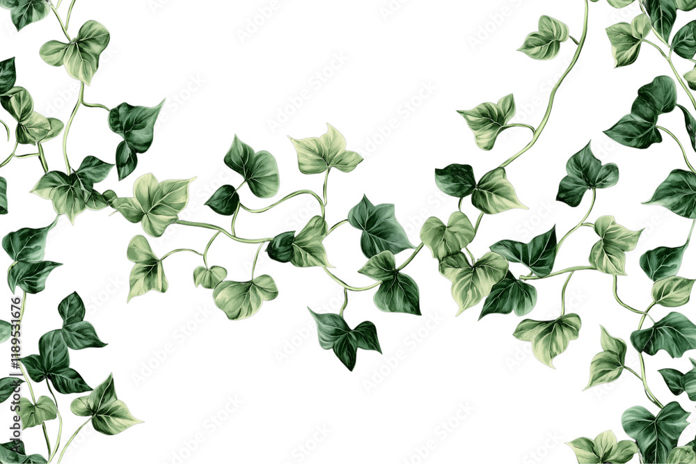 a Ivy leaves on a vine isolated on a transparent background a Ivy leaves on a vine isolated on a transparent background