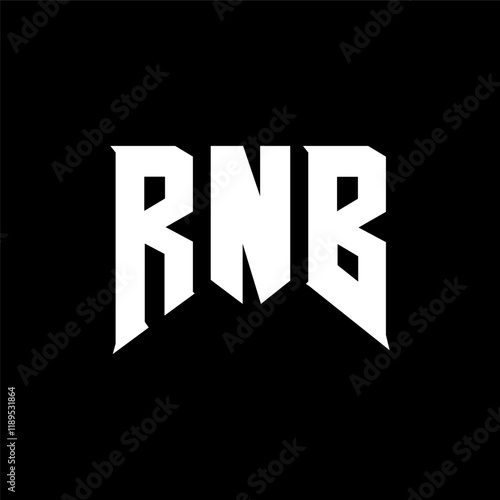 RNB letter logo design for technology company. RNB logo design black and white color combination. RNB logo, RNB vector, RNB design, RNB icon, RNB alphabet. RNB typography logo design.