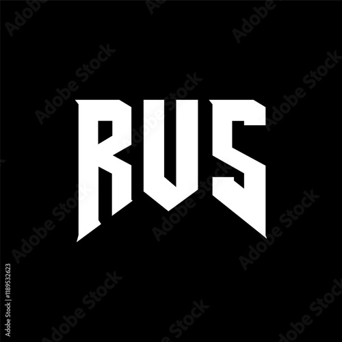 RUS letter logo design for technology company. RUS logo design black and white color combination. RUS logo, RUS vector, RUS design, RUS icon, RUS alphabet. RUS typography logo design.