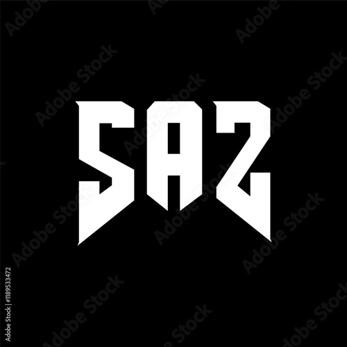 SAZ letter logo design for technology company. SAZ logo design black and white color combination. SAZ logo, SAZ vector, SAZ design, SAZ icon, SAZ alphabet. SAZ typography logo design.