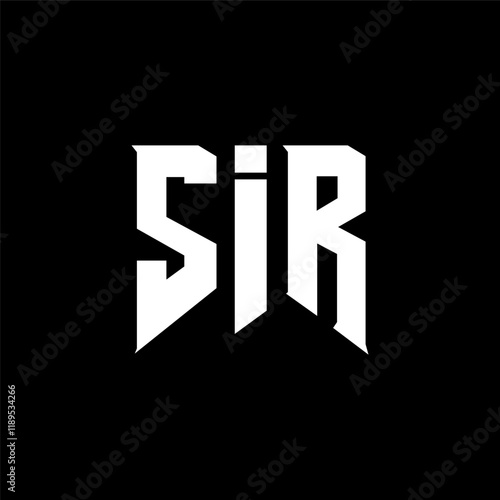 SIR letter logo design for technology company. SIR logo design black and white color combination. SIR logo, SIR vector, SIR design, SIR icon, SIR alphabet. SIR typography logo design.