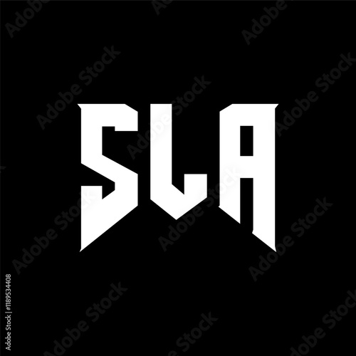 SLA letter logo design for technology company. SLA logo design black and white color combination. SLA logo, SLA vector, SLA design, SLA icon, SLA alphabet. SLA typography logo design.