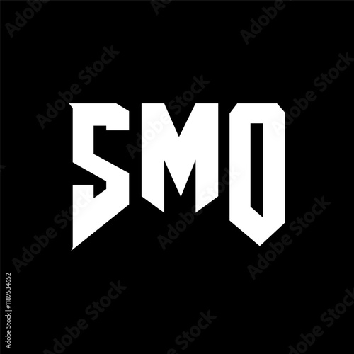 SMO letter logo design for technology company. SMO logo design black and white color combination. SMO logo, SMO vector, SMO design, SMO icon, SMO alphabet. SMO typography logo design.