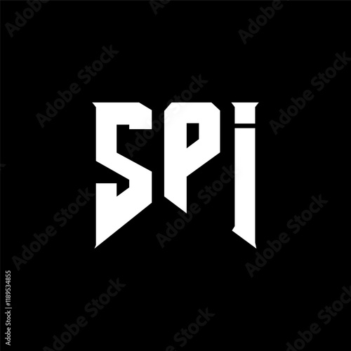 SPI letter logo design for technology company. SPI logo design black and white color combination. SPI logo, SPI vector, SPI design, SPI icon, SPI alphabet. SPI typography logo design.