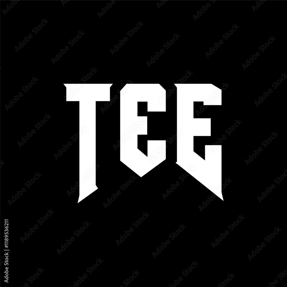 Fototapeta premium TEE letter logo design for technology company. TEE logo design black and white color combination. TEE logo, TEE vector, TEE design, TEE icon, TEE alphabet. TEE typography logo design.