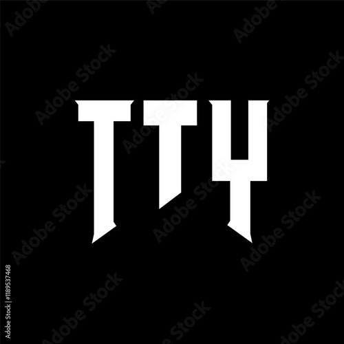 TTY letter logo design for technology company. TTY logo design black and white color combination. TTY logo, TTY vector, TTY design, TTY icon, TTY alphabet. TTY typography logo design.