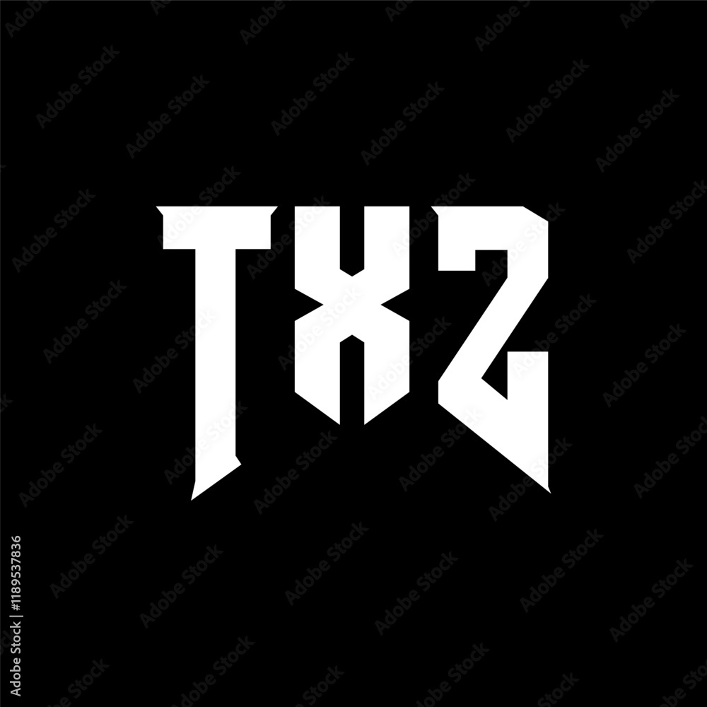 Obraz premium TXZ letter logo design for technology company. TXZ logo design black and white color combination. TXZ logo, TXZ vector, TXZ design, TXZ icon, TXZ alphabet. TXZ typography logo design.