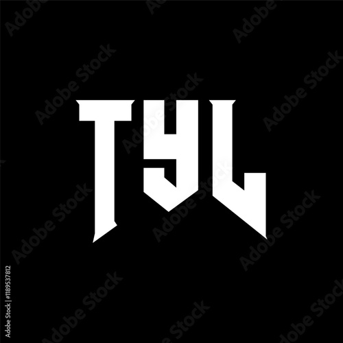 TYL letter logo design for technology company. TYL logo design black and white color combination. TYL logo, TYL vector, TYL design, TYL icon, TYL alphabet. TYL typography logo design.