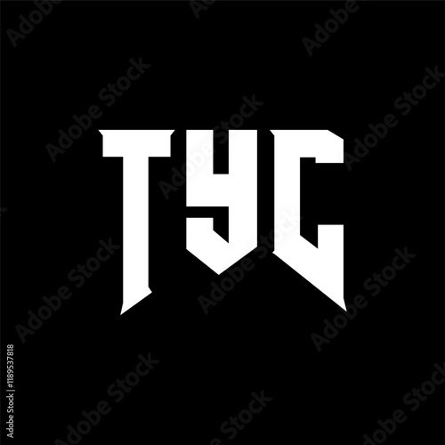 TYC letter logo design for technology company. TYC logo design black and white color combination. TYC logo, TYC vector, TYC design, TYC icon, TYC alphabet. TYC typography logo design.