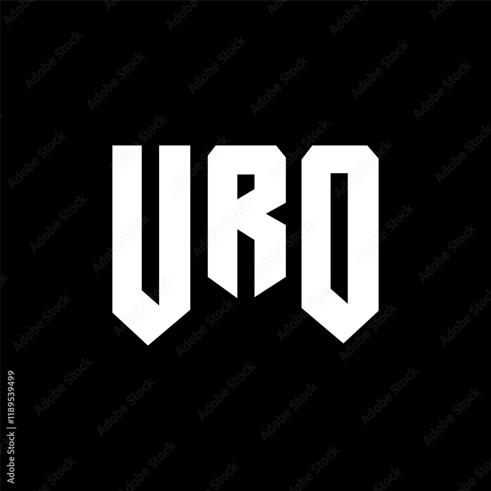 Fototapeta premium URO letter logo design for technology company. URO logo design black and white color combination. URO logo, URO vector, URO design, URO icon, URO alphabet. URO typography logo design.