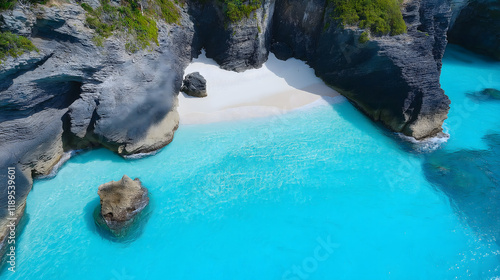 Hidden Paradise: Pristine Beach Cove with Turquoise Waters