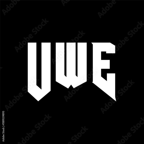 UWE letter logo design for technology company. UWE logo design black and white color combination. UWE logo, UWE vector, UWE design, UWE icon, UWE alphabet. UWE typography logo design.