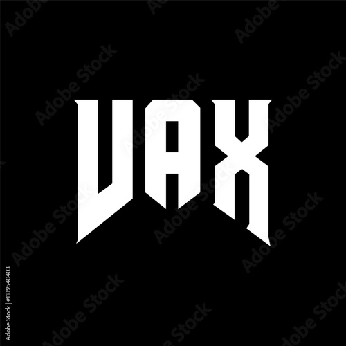 VAX letter logo design for technology company. VAX logo design black and white color combination. VAX logo, VAX vector, VAX design, VAX icon, VAX alphabet. VAX typography logo design.