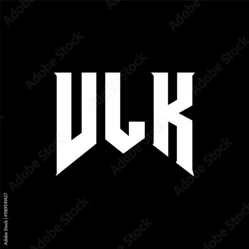 VLK letter logo design for technology company. VLK logo design black and white color combination. VLK logo, VLK vector, VLK design, VLK icon, VLK alphabet. VLK typography logo design.