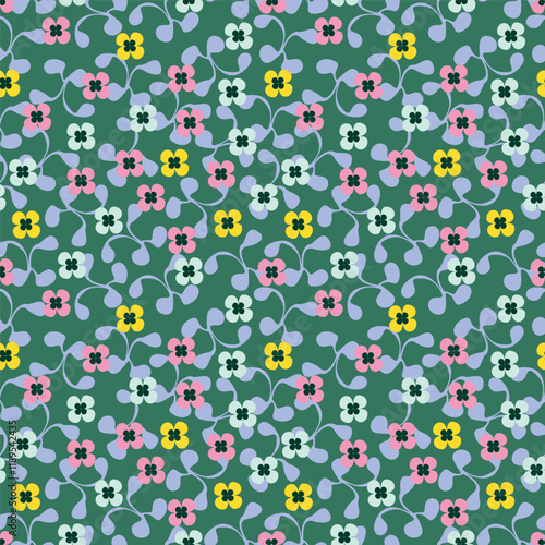 Wallpaper Mural Hand drawn colourful florals Seamless pattern. Abstract Florals pattern. Colourful background. Designed for paper, cover, fabric, decor, wall paper and etc. Torontodigital.ca