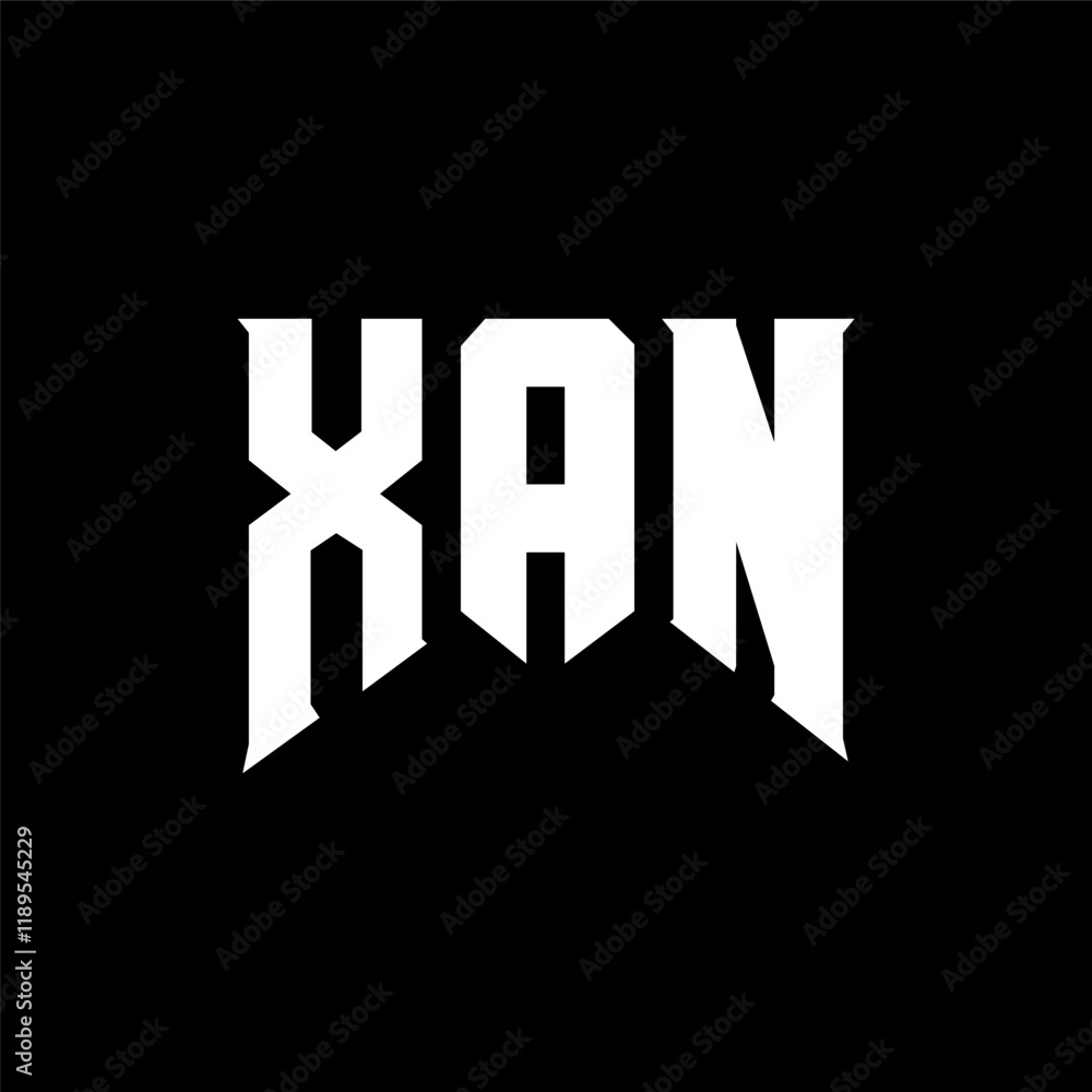 Obraz premium XAN letter logo design for technology company. XAN logo design black and white color combination. XAN logo, XAN vector, XAN design, XAN icon, XAN alphabet. XAN typography logo design.
