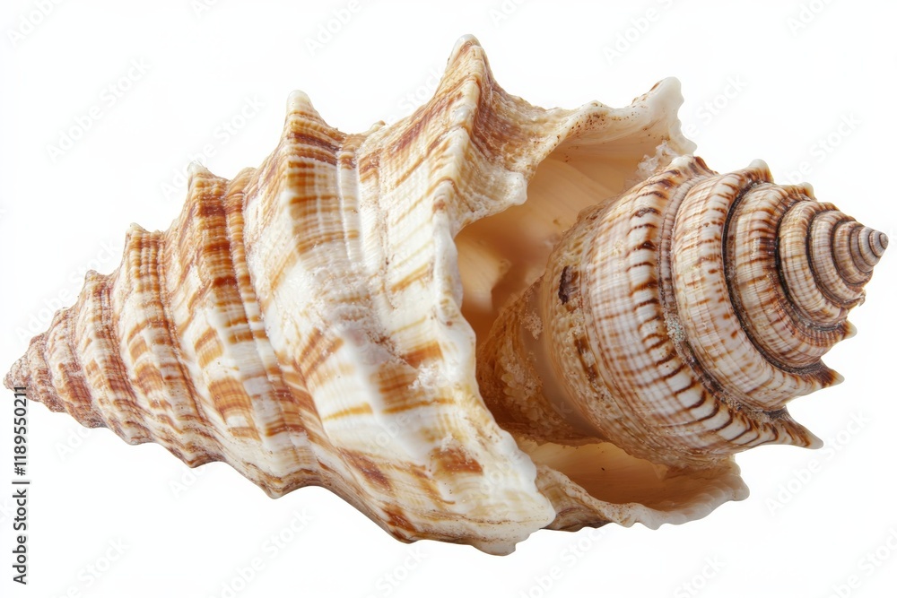 a large seashell on a white background a large seashell on a white background