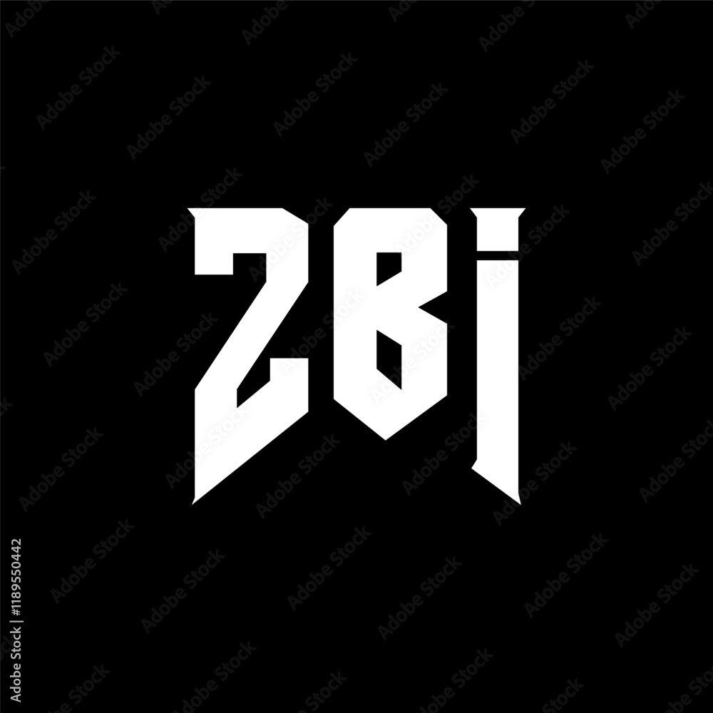 Obraz premium ZBI letter logo design for technology company. ZBI logo design black and white color combination. ZBI logo, ZBI vector, ZBI design, ZBI icon, ZBI alphabet. ZBI typography logo design.