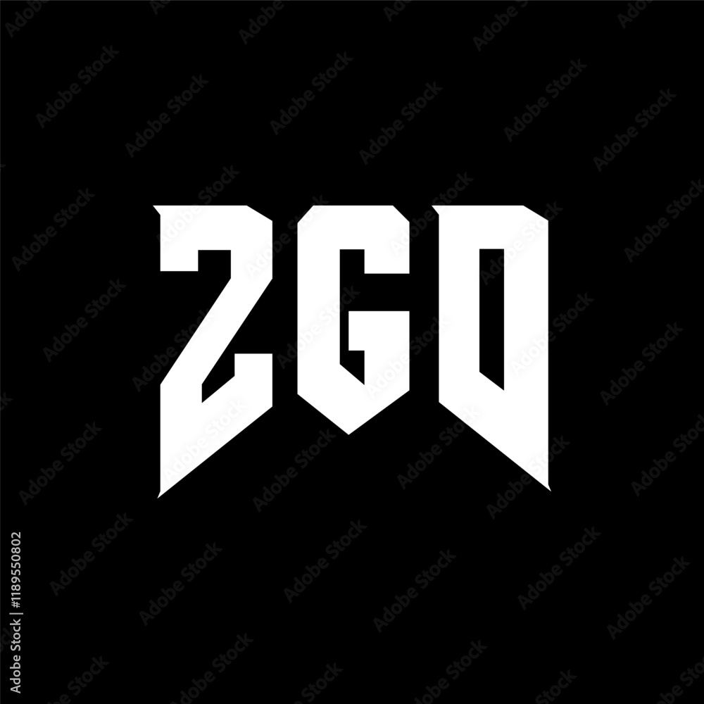 Fototapeta premium ZGD letter logo design for technology company. ZGD logo design black and white color combination. ZGD logo, ZGD vector, ZGD design, ZGD icon, ZGD alphabet. ZGD typography logo design.