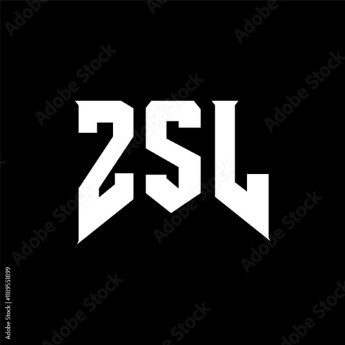 ZSL letter logo design for technology company. ZSL logo design black and white color combination. ZSL logo, ZSL vector, ZSL design, ZSL icon, ZSL alphabet. ZSL typography logo design. photo