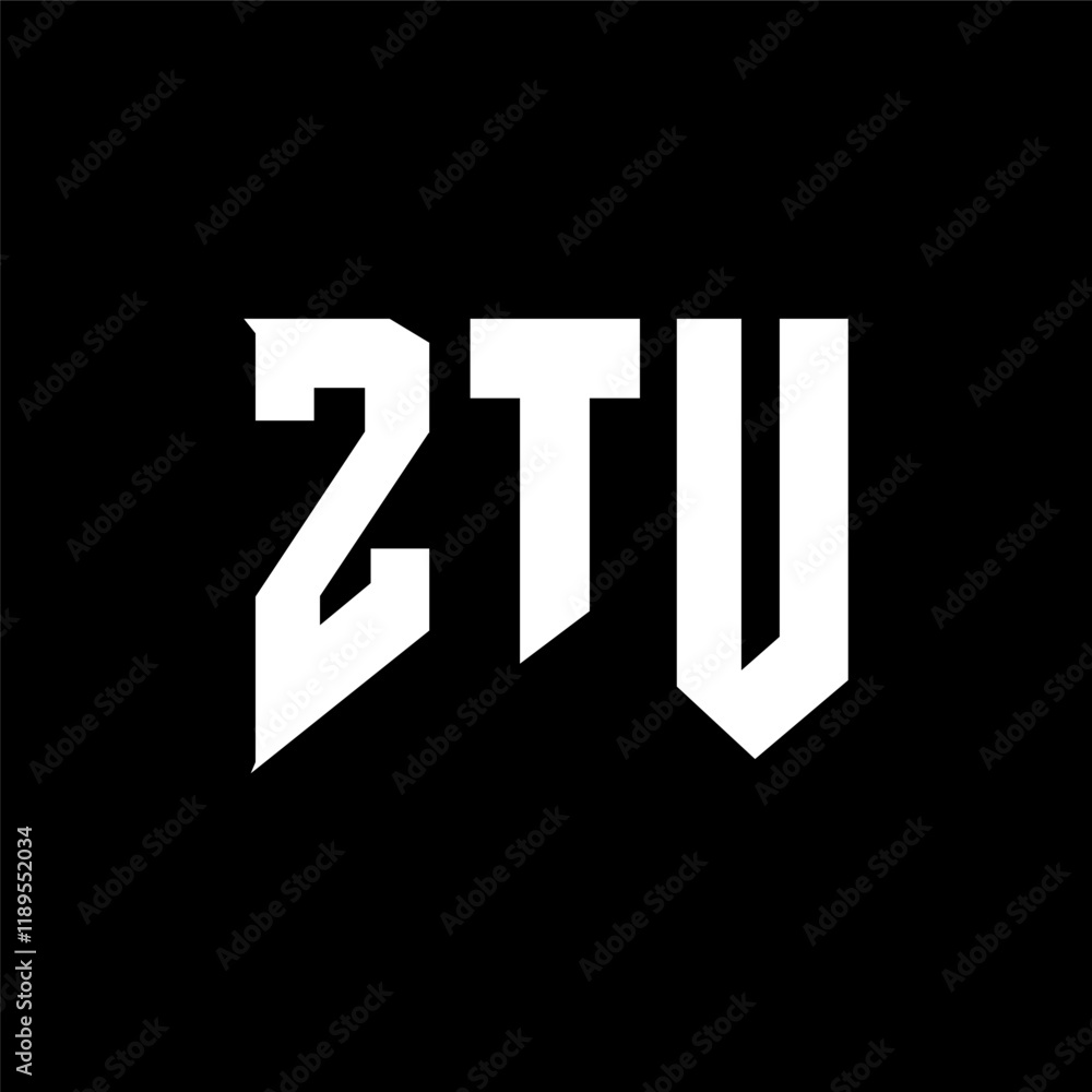 Obraz premium ZTU letter logo design for technology company. ZTU logo design black and white color combination. ZTU logo, ZTU vector, ZTU design, ZTU icon, ZTU alphabet. ZTU typography logo design.