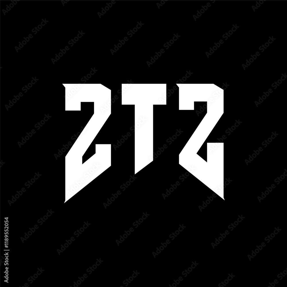 Fototapeta premium ZTZ letter logo design for technology company. ZTZ logo design black and white color combination. ZTZ logo, ZTZ vector, ZTZ design, ZTZ icon, ZTZ alphabet. ZTZ typography logo design.