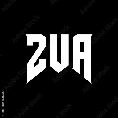 ZUA letter logo design for technology company. ZUA logo design black and white color combination. ZUA logo, ZUA vector, ZUA design, ZUA icon, ZUA alphabet. ZUA typography logo design. photo