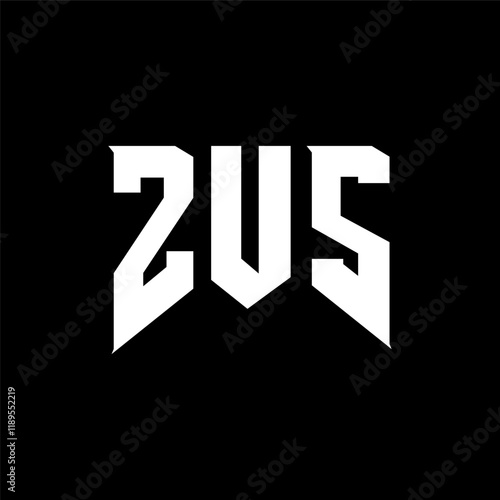 ZUS letter logo design for technology company. ZUS logo design black and white color combination. ZUS logo, ZUS vector, ZUS design, ZUS icon, ZUS alphabet. ZUS typography logo design. photo