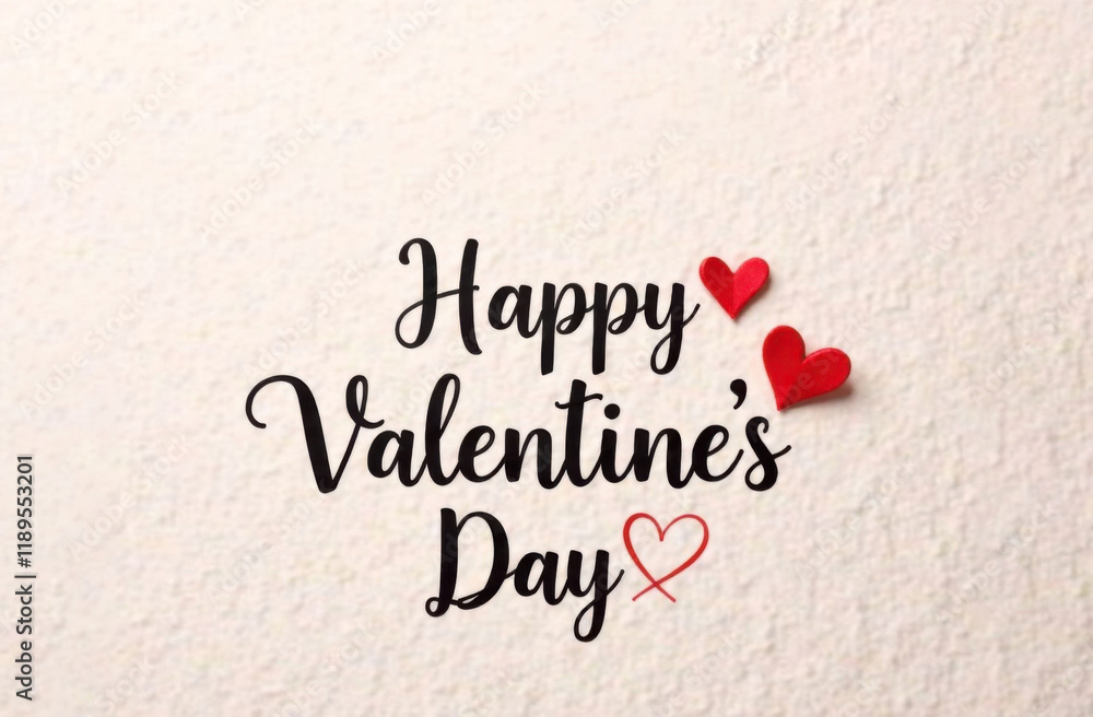 Inscription on a white background in a large three-dimensional font with Valentine's Day Inscription on a white background in a large three-dimensional font with Valentine's Day