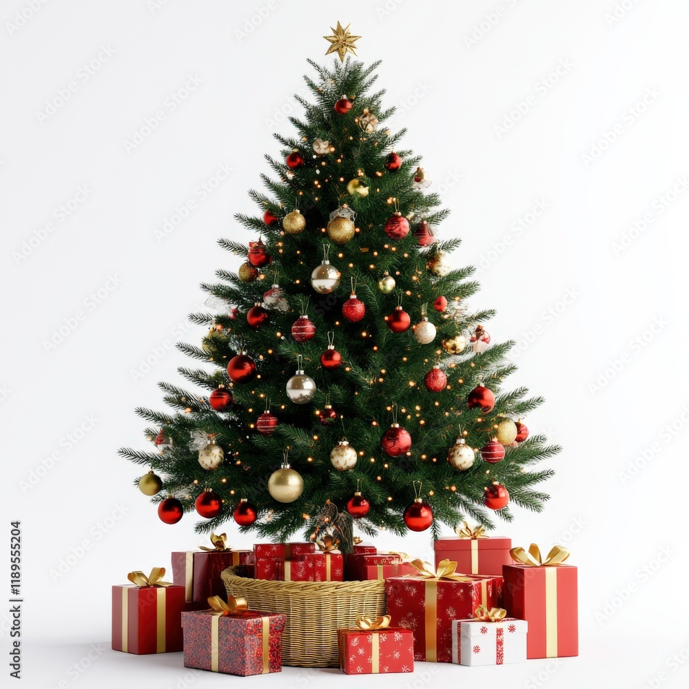 a christmas tree with presents underneath a christmas tree with presents underneath
