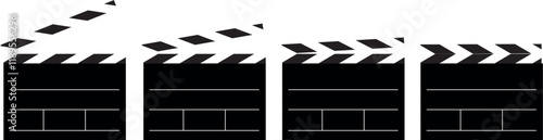 Obraz na płótnie Different film production clapperboard positions, professional video recording. Concept: Film, film recording, professional film, television. w salonie