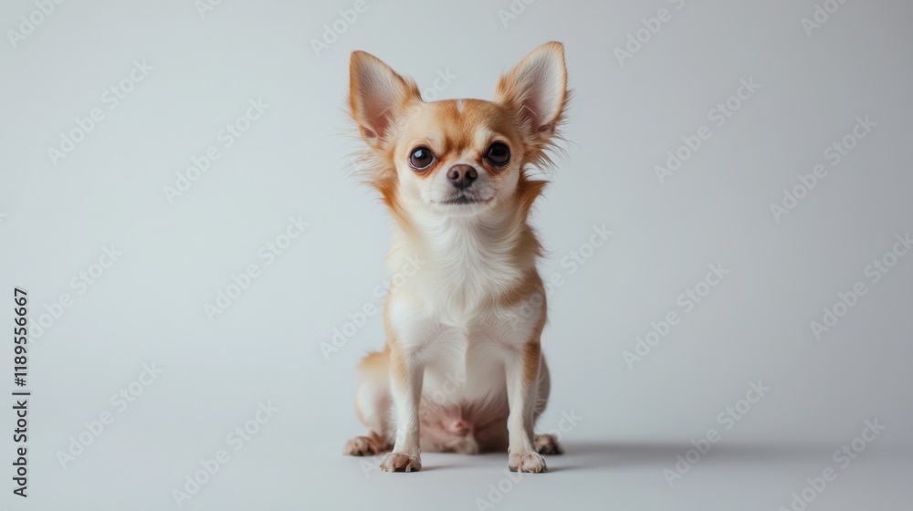tan chihuahua dog sitting on a white background tan chihuahua dog sitting on a white background