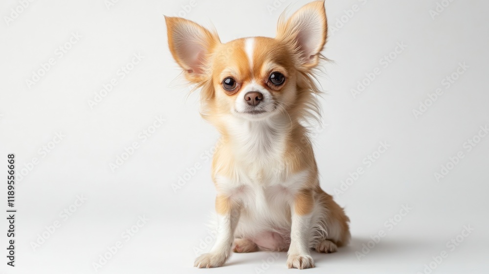 a chihuahua dog sits on a white background a chihuahua dog sits on a white background