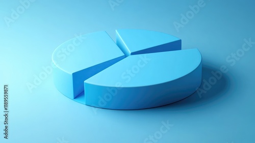 Blank Blue 3D Circle Diagram: Visualizing Data Trends and Financial Statistics