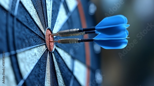 Darts arranged on a traditional dartboard with bold colors and crisp details